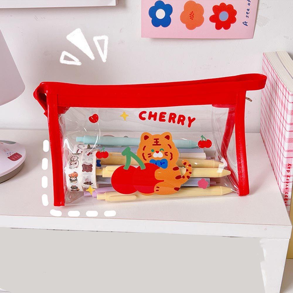 Túi Đựng Mỹ Phẩm Đa Năng Trong Suốt Có Khóa Kéo In Họa Tiết Thỏ / Gấu / Hổ Xinh Xắn Cho Nữ