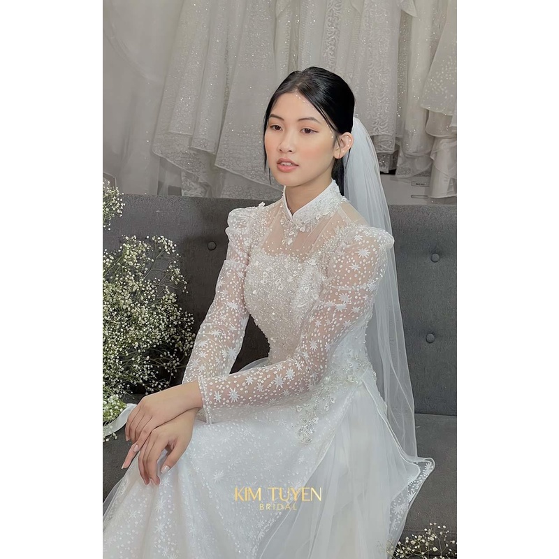 Voan Trơn 2 Lớp Cô Dâu Sang Trọng