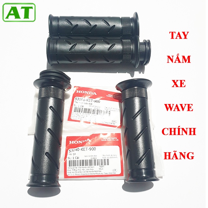 Bộ 2 Tay Nắm Xe Wave Chính Hãng Honda Cao Su Màu Đen