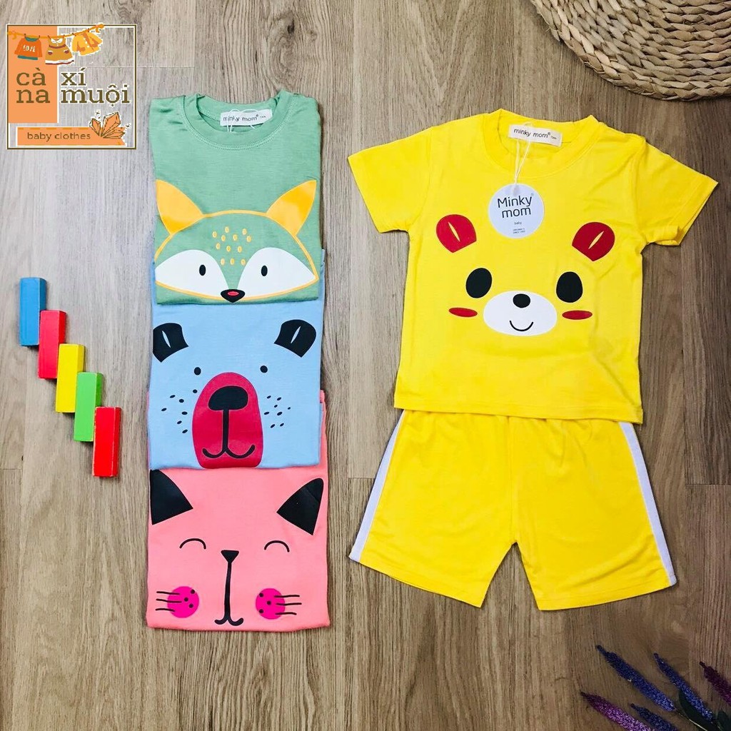 Bộ Minky Mom Cộc Tay FREE SHIP  Hàng Chuẩn Thun Lạnh Hoạ Tiết Cao Cấp Cộc Tay Dể Thương Cho Bé Gái Bé Trai, Đủ Màu