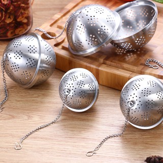 Dụng cụ lọc pha trà hình cầu làm bằng Inox 304 đục lỗ, có nhiều kích cỡ