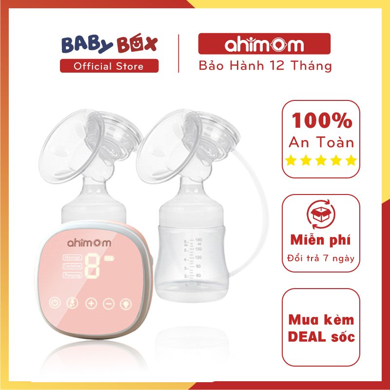 Máy hút sữa điện đôi không dây Ahimom K Plus - máy vắt sữa kích sữa hàng nhập khẩu BH 12 tháng - Babybox