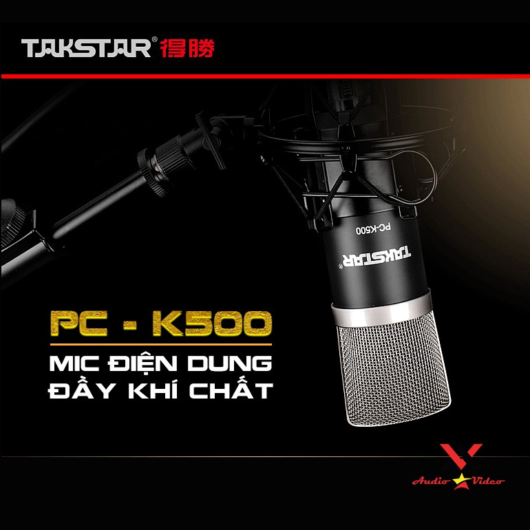 (FREESHIP)TẶNG CÁP IPHONE 【Chính hãng】Mic thu âm chuyên nghiệp cao cấp Takstar PC-K500 hát karaoke, livestream, bán hàng