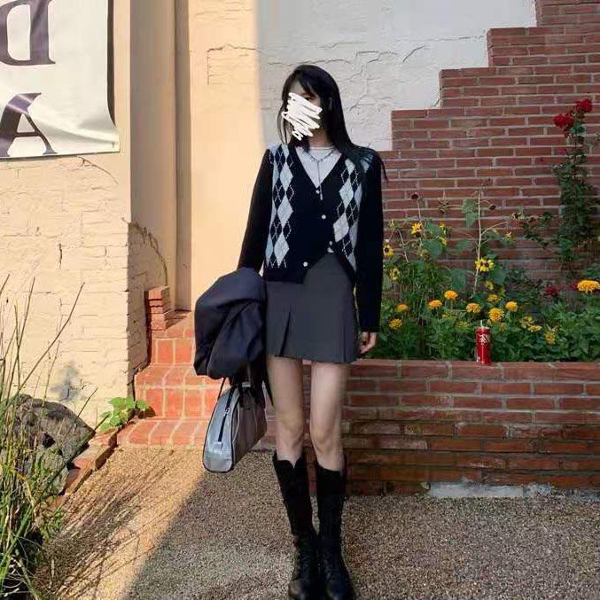 COZOK Áo cardigan dệt kim tay dài dáng rộng thời trang dễ phối đồ