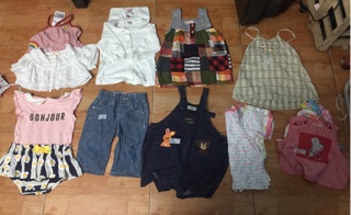 Combo yếm áo bé gái 2 tuổi