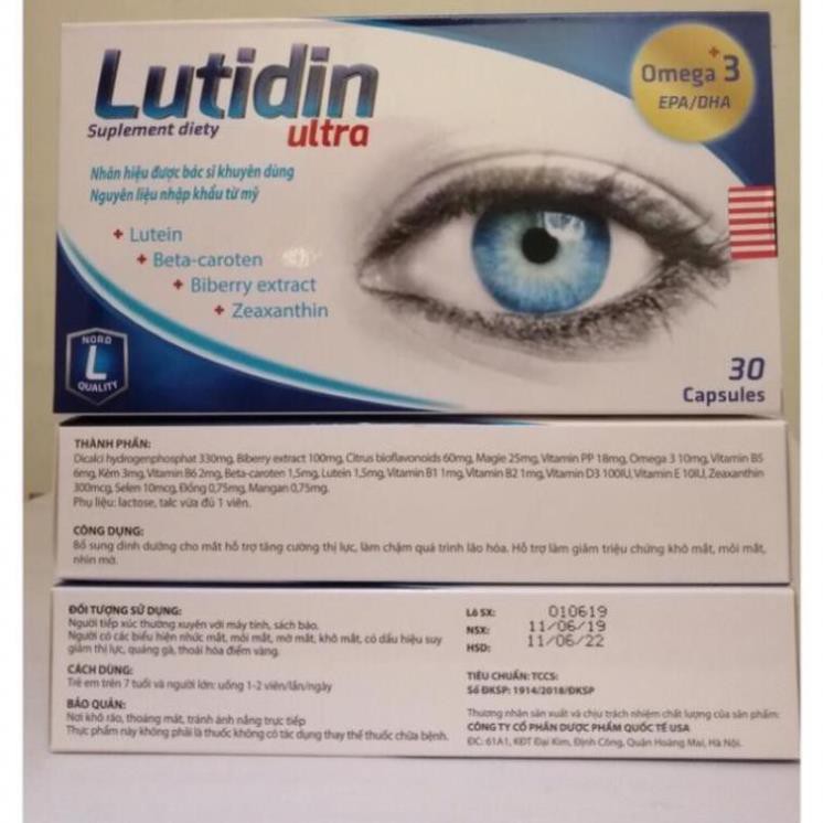 Viên uống bổ mắt Lutidin Ultra  Bổ sung dinh dưỡng cho mắt