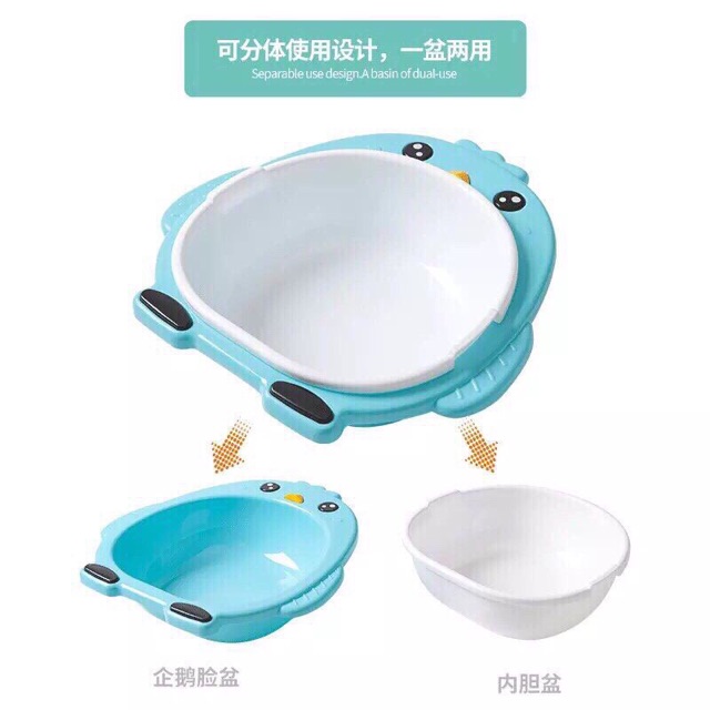 Chậu rửa mặt hình chim cánh cụt 2 in 1