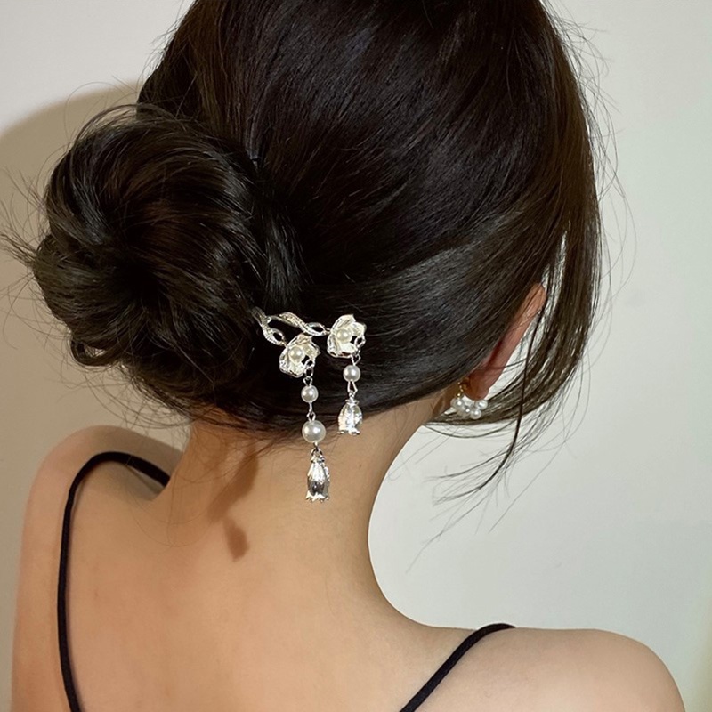 Trâm Cài Tóc Hình Hoa Đính Ngọc Trai Phong Cách Trung Hoa Cổ Điển Thời Trang