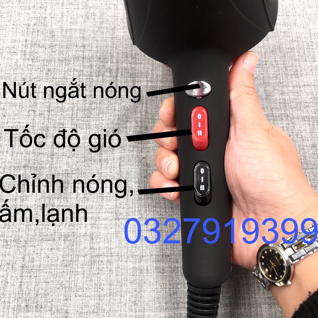 [Free Ship] Máy sấy tóc cao cấp Anvines 6670 - công suất lớn 2400W