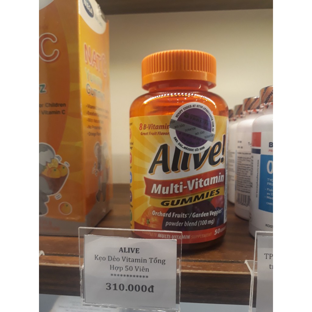 Thực phẩm bảo vệ sức khỏe Kẹo dẻo vitamin tổng hợp Nature's Way - Alive multivitamin 50 viên