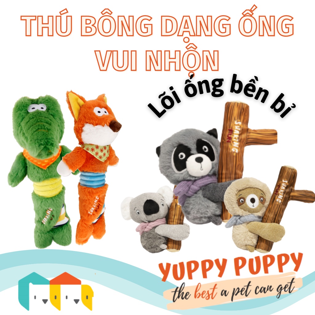 Gigwi đồ chơi thú bông Shaking Fun vải mềm mải với kết cấu thân dạng ống, đầy thú vị cho chó / cún