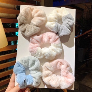 Dây Cột Tóc Scrunchies Lông Mềm Mịn