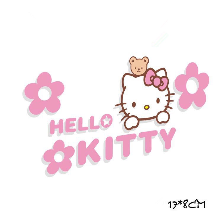 Miếng Dán Phản Quang Trang Trí Xe Hơi Hình Hello Kitty Series 01