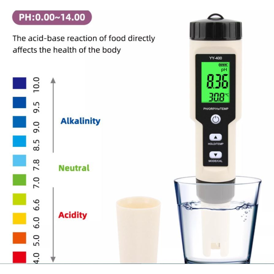 Bút đo độ pH của nước nuôi cá cảnh cá Koi chuyên dụng 4 trong 1 chống nước tuyệt đối