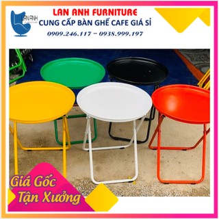 Bàn trà chanh, bàn cafe vỉa hè sắt chân xếp liền ( LA-T022)