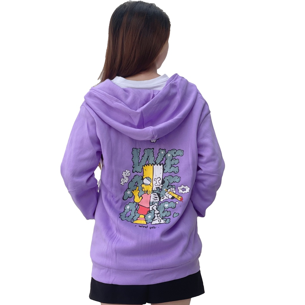 Áo khoác nam nữ form rộng hoodie có dây kéo - 4YOUNG LV34