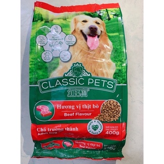 Thức Ăn Cho Chó Hạt Classic Pets Dành Cho Chó Lớn vị thịt Bò nướng Túi 400g