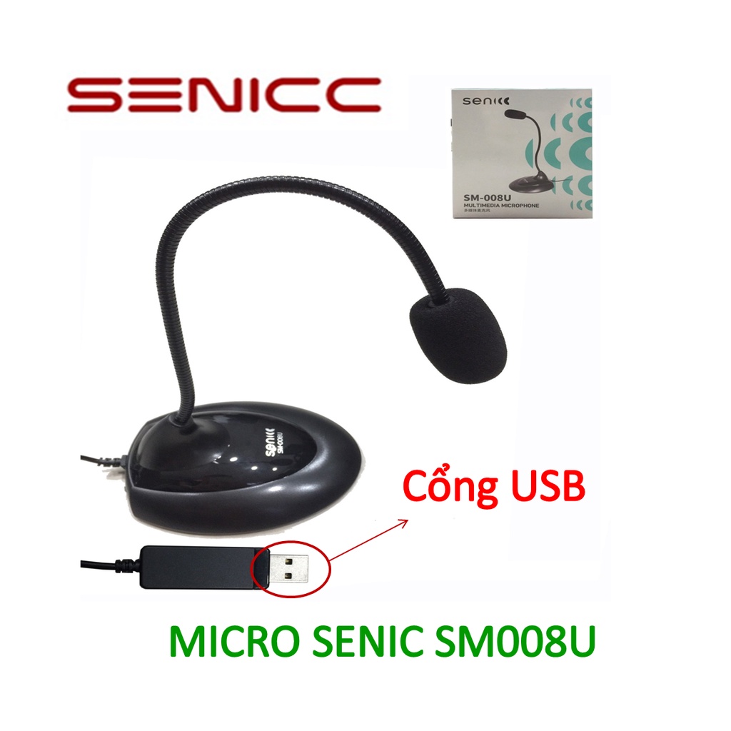 [Mã ELHACE giảm 4% đơn 300K] Micro Máy Tính Senicc SM- 008, Mic, Microphone. Microphone Senicc SM-008P