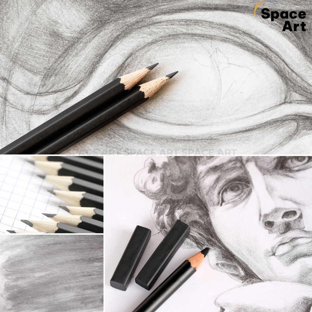 Bút chì đen mỹ thuật drawing RENAISSANCE Thái Lan HB-6B