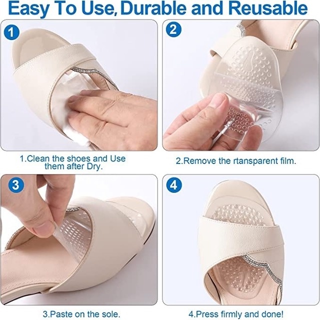 Miếng Đệm Silicone Lót Giày Cao Gót Chống Trượt Giảm Đau Có Thể Tái Sử Dụng