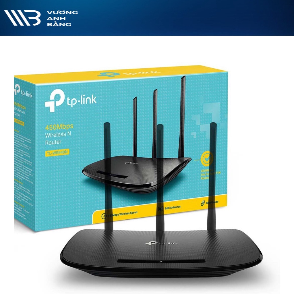 Bộ phát wifi TP-Link TL-WR940N Chuẩn N Tốc Độ 450Mbps- Hàng Chính Hãng
