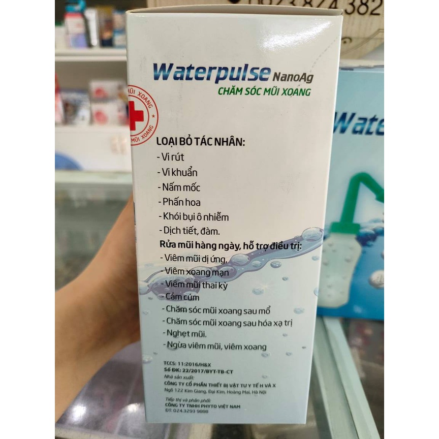 Bình rửa mũi Waterpulse Nano Bạc - Rửa sạch khoang mũi