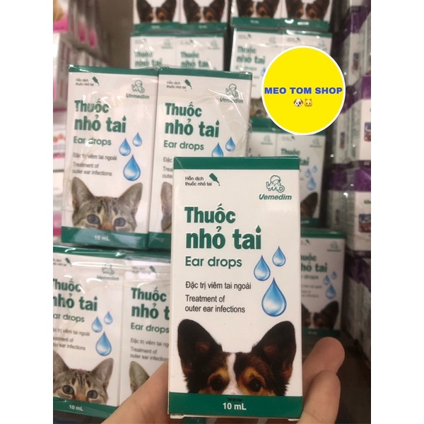 Thuốc nhỏ viêm tai dành cho chó mèo 10ml