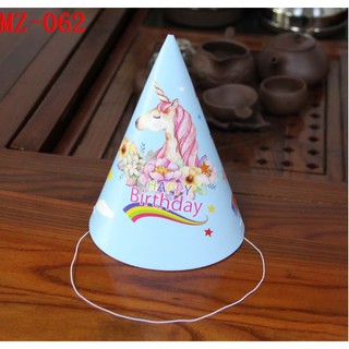 (XẢ KHO) SET 6 NÓN CHÓP SINH NHẬT MẪU NGỰA PONY VÀ HẠC HỒNG, PHỤ KIỆN GIẤY