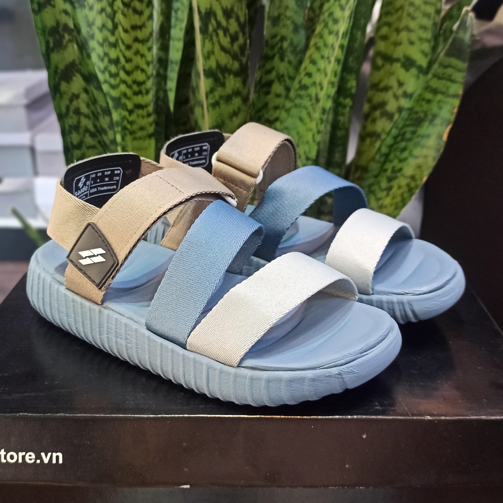 Sandal Saado chính hãng đế yezi HS01 màu xanh đồng Brave, Dép quai sau nam nữ nhẹ êm, siêu bền, đi học, đi làm