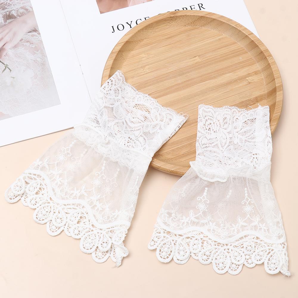 Găng Tay Áo Giả Ren Nhún Bèo Phong Cách Công Chúa Lolita