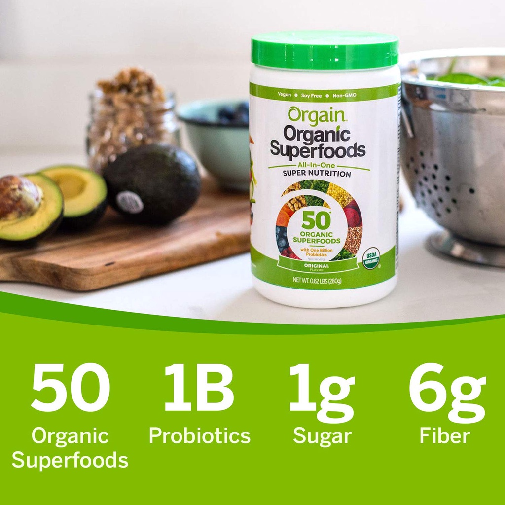 Bột rau củ siêu thực phẩm hữu cơ Orgain Organic Green Superfoods