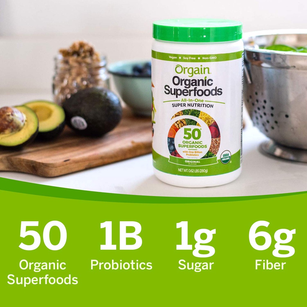 Bột rau củ siêu thực phẩm hữu cơ Orgain Organic Green Superfoods