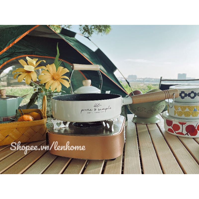 CAMPING chảo chống dính vintage phong cách Nhật decor nhà cửa phòng bếp cắm trại picnic dã ngoại du lịch retro lenhome