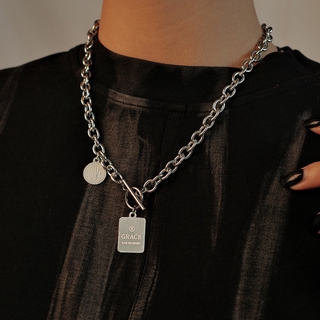 Vòng Cổ Choker Bản Dày Mặt Chữ Vuông Phong Cách Punk