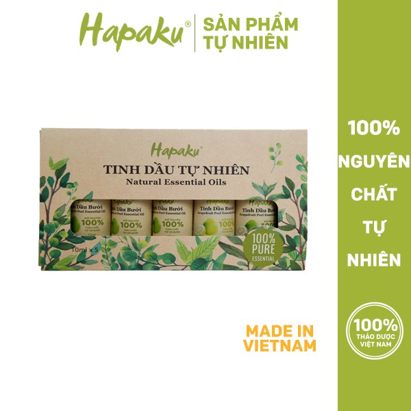 Tự Chọn Mùi Điền Trong Ghi Chú - Combo 5 Lọ Tinh Dầu Tự Nhiên 10ml x 5 HAPAKU