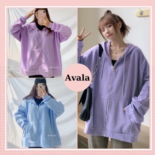Áo Khoác Nỉ Nữ Avala Nhiều Màu Áo khoác hoodie form rộng kéo khóa trẻ trung năng động Ulzzang