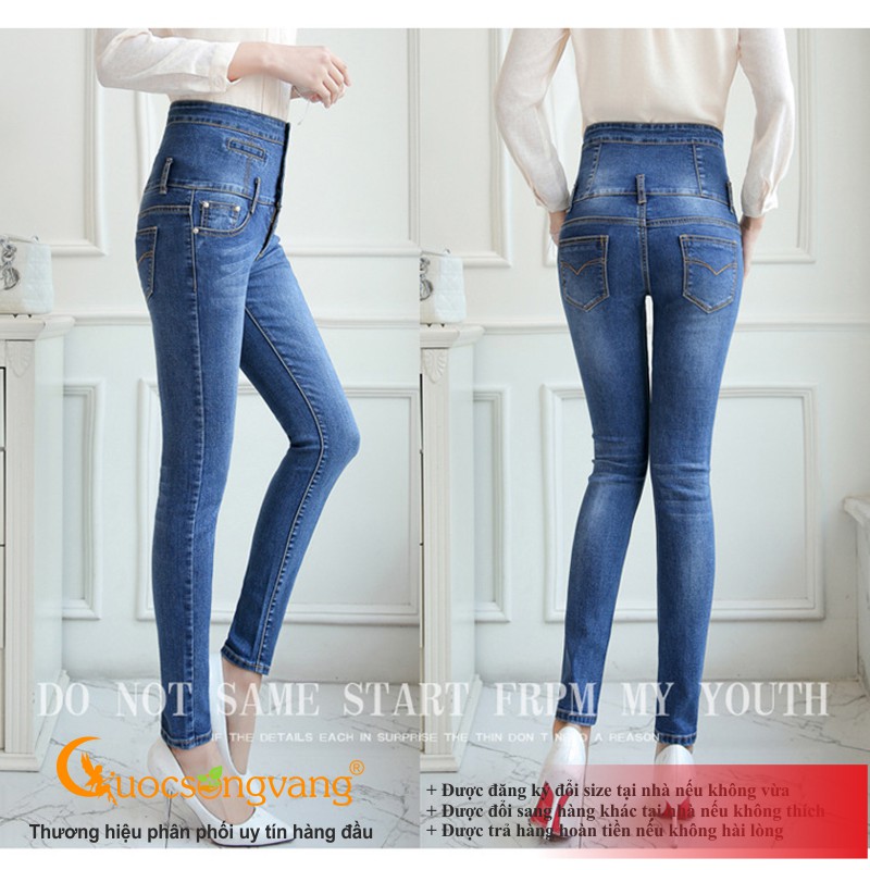 Quần jean nữ lưng cao 4 nút quần nữ eo cao co giãn GLQ099 Cuocsongvang