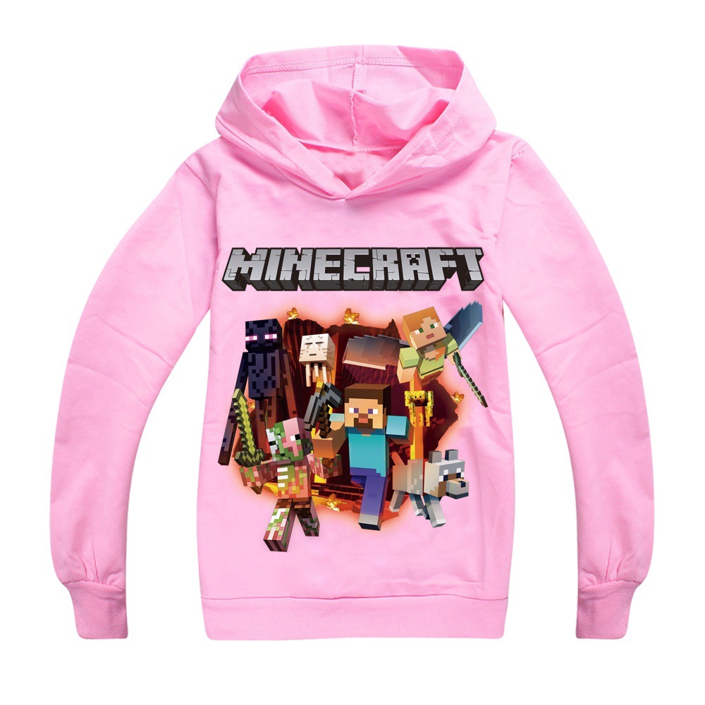 Áo Hoodie Tay Dài In Họa Tiết Game Minecraft Độc Đáo Cho Bé Từ 4-15 Tuổi