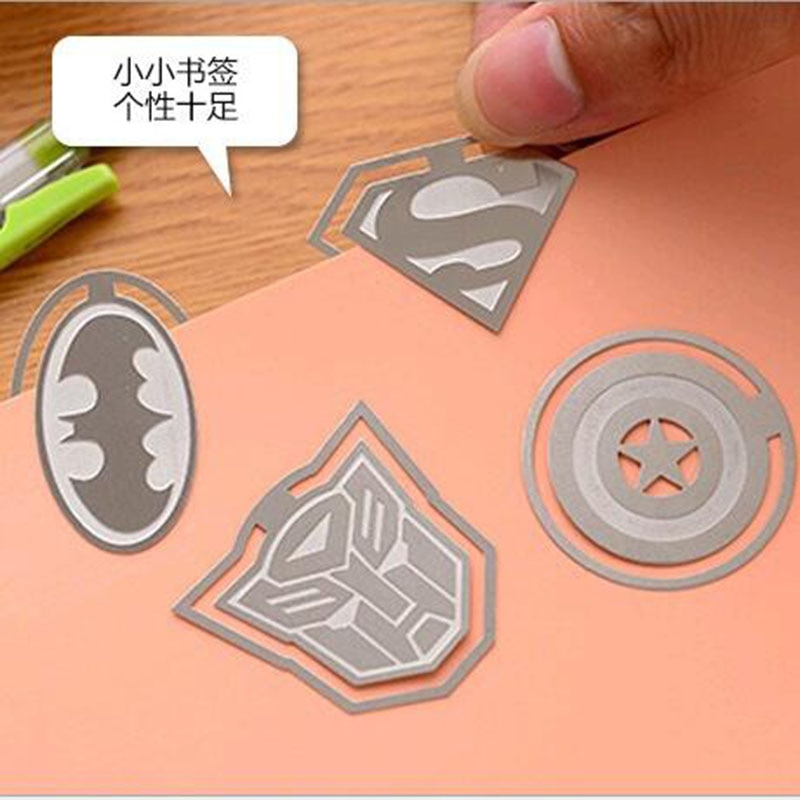 1 Thẻ Đánh Dấu Trang Sách Bằng Kim Loại Hình Captain America