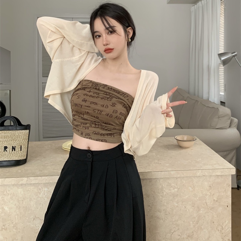 Áo Lửng Tay Dài Chống Nắng Thời Trang Quyến Rũ Dành Cho Nữ