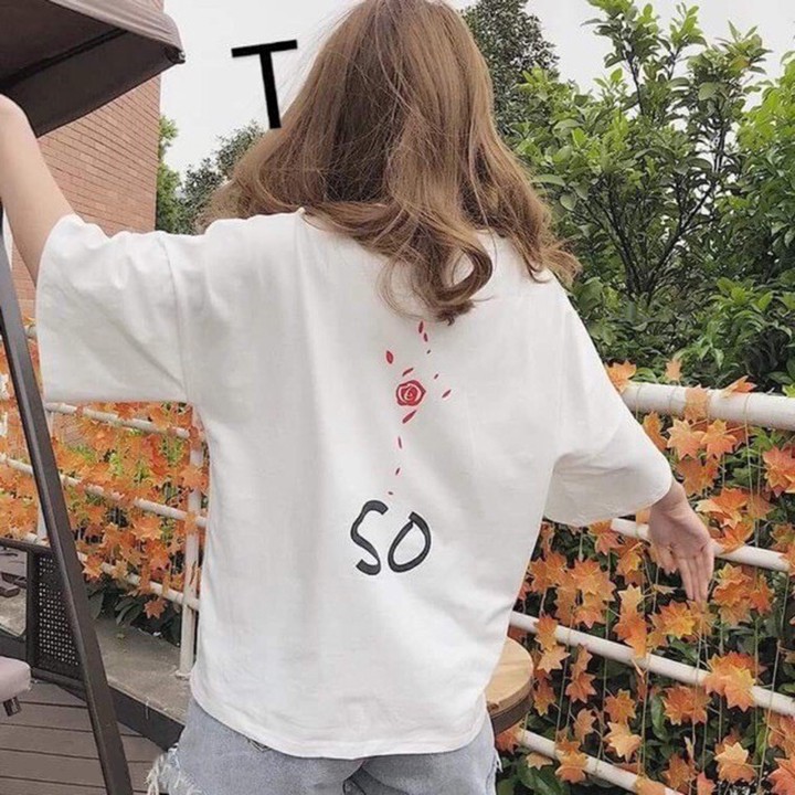 Áo Thun Nữ Màu Vàng Nghệ Unisex In Logo Hoa Hồng 50 ATN6114