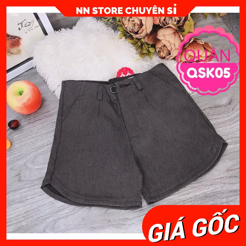 Quần đùi nữ mặc nhà chất đũi mềm mịn mát lưng thun co giãn phối logo dễ thương  Quần short nữ