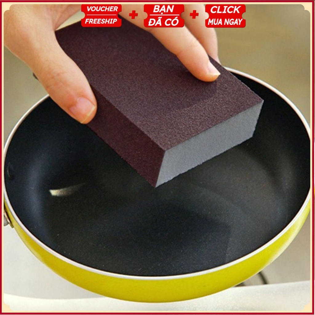 Miếng Cọ Xoong Nồi Chảo - Đồ Inox - Cọ Chà Bồn Sứ Không Xước - Loại 1 MÀU CÁT NÂU Chất Lượng Cao