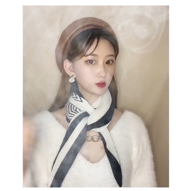 Khăn choàng cổ xếp li vải thun size 90x90cm