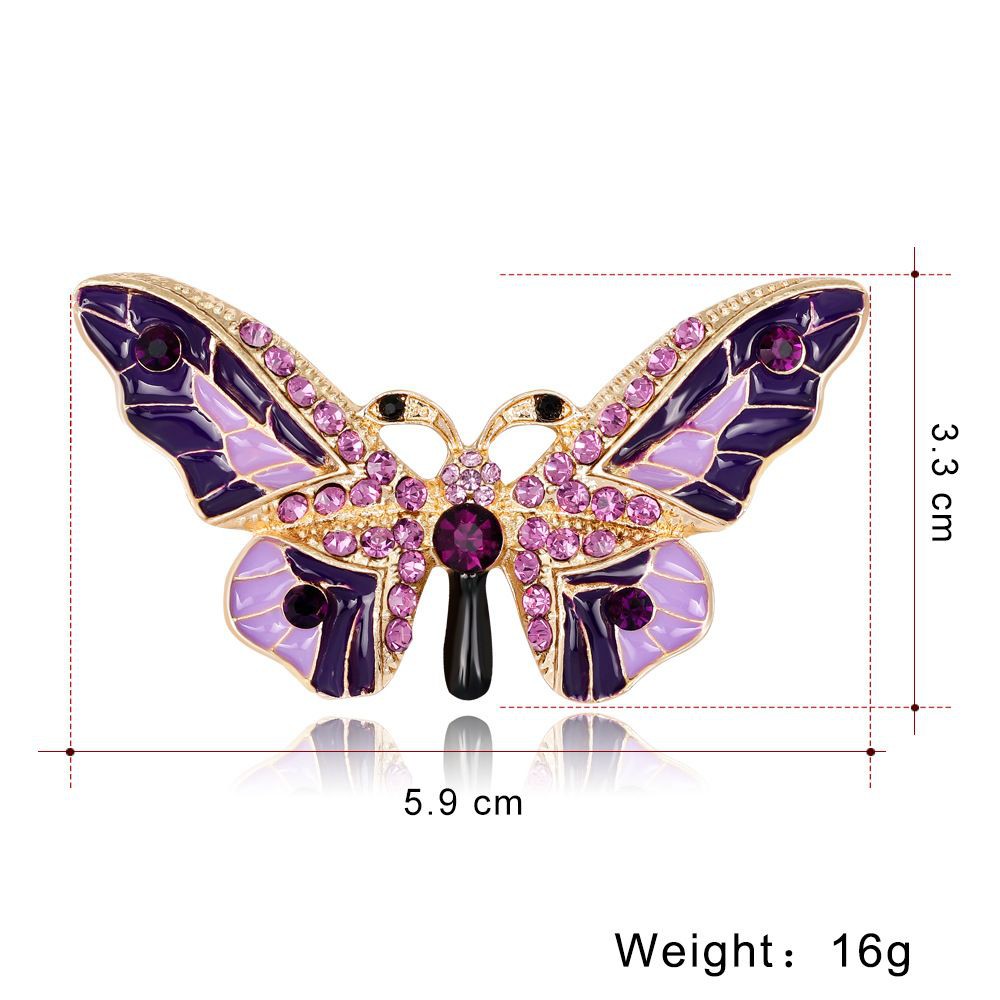 Ghim cài áo hình bướm côn trùng đính kim cương nhân tạo