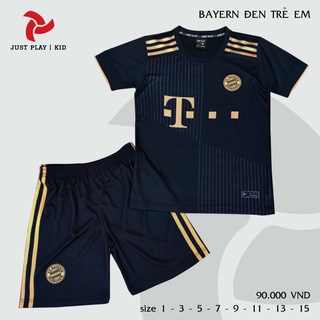 Quần áo bóng đá trẻ em CLB Bayern Munich Đen Vải thun lạnh cao cấp