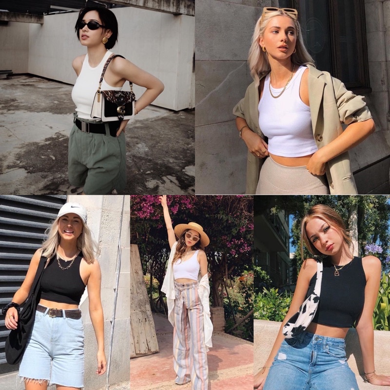 Áo 3 lỗ croptop trendy sỉ 40k/áo chất dày chuẩn form chất dày bo tăm mịn kèm video thật tanktop croptop trendy - Hàng nh
