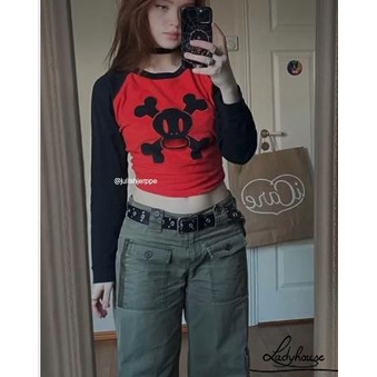 Áo Thun Crop Top Tay Dài Cổ Tròn In Họa Tiết Ngôi Sao Lấp Lánh Thời Trang Mùa Hè Cho Nữ