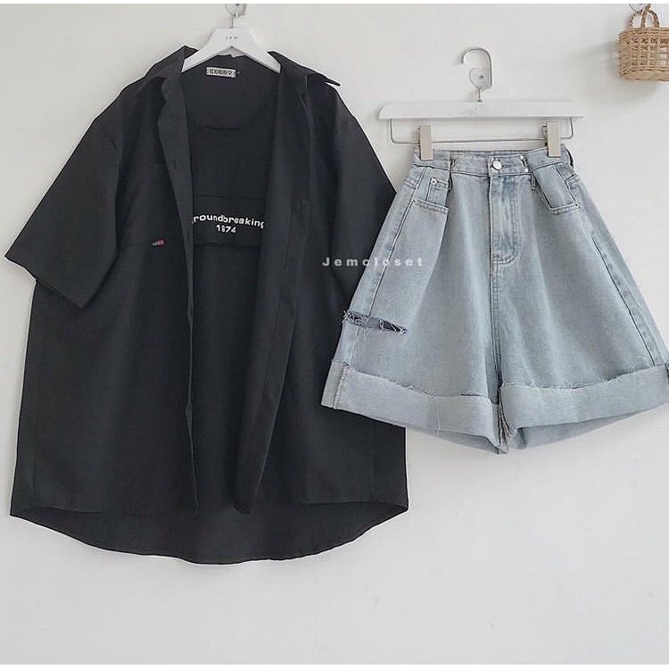 [Mã FATHANG5 giảm 10K đơn 50K] Áo sơ mi 1 túi tay ngắn - 1603 ( Jem Closet ) | BigBuy360 - bigbuy360.vn