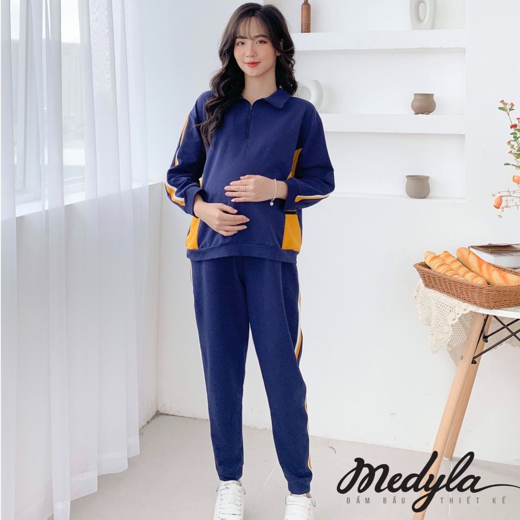 MEDYLA - Đồ bầu thu đông Hoodie nỉ da cá dày dặn - DBH005